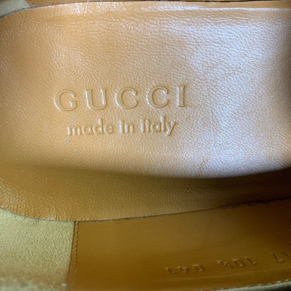 GUCCI Size 10.5 Brown Tan Monogram Canvas Loafers - Picture 9 of 12